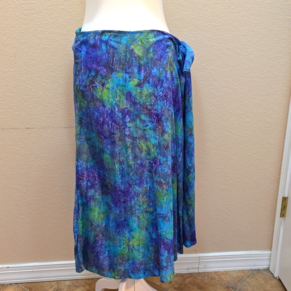 Adjustable Batik Midi Skirt